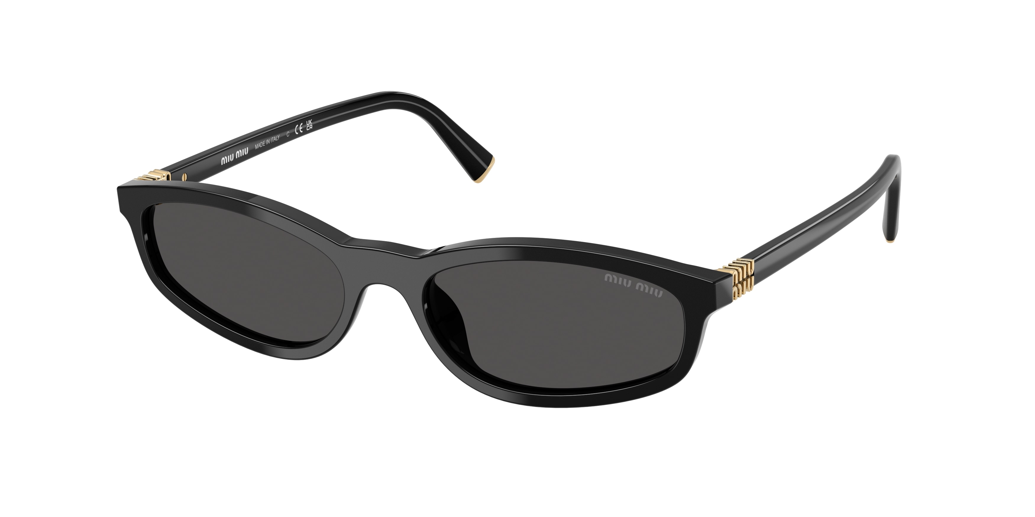 Miu Miu Damen Mu A06S 16K08Z Sonnenbrillen Acetat Schwarz Grau Geometrisch Normal-image